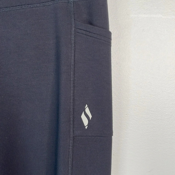 Skechers Restful High Waist Wide Straight Leg Pants Pockets Midnight Blue M - Picture 4 of 12